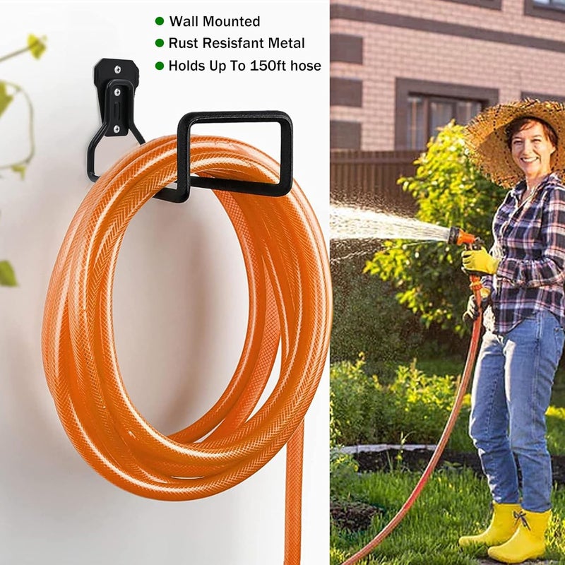 Dotet Garden Hose Holder - Hose Hanger Wall Mount, Heavy Duty Water Hose Holder for Outdoor/Indoor Use in Yard, Metal Durable Hose Hooks, Ideal for Water Hose Storage - Image 3